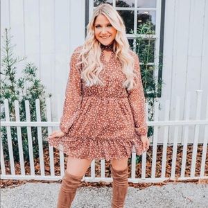 Long Sleeve Tan Fall Dress